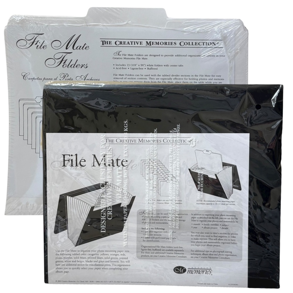FILE MATE & FOLDERS Creative Memories File Mate Scrapbook Organization NEW NIP